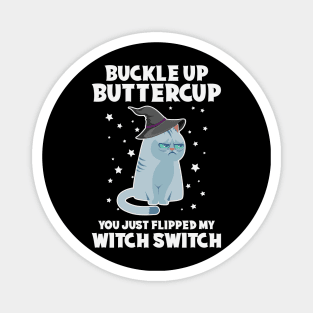 Grumpy Witch Cat Funny Halloween Gift For Cat Lovers Magnet